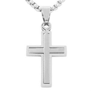Men's Stainless Steel <b>Cross</b> Pendant Necklace Geometric Design Gift Jewelry 120188 - Product Image 1