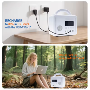 Estación de Energía Solar Portátil con Altavoz Bluetooth de Alta Capacidad, Batería de Iones de Litio Lifepo4 de 110v/220v para Exteriores, Banco de Energía para Camping de 300w - Product Image 4