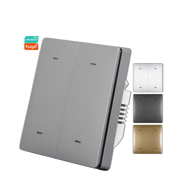 SZMYQ 300W Home Light Switch 4Gang 250V 16A Magnetic Replay Alexa Tuya App Control Zigbee Push Button European UK ABS No Neutral
