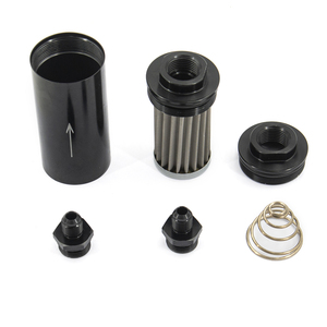 Penyaring bahan bakar aluminium OD <span class=keywords><strong>2</strong></span> inci untuk sistem bahan bakar E85 dengan elemen baja 100 mikron AN6 AN8 AN10 9MM penyaring Adaptor - Product Image 2