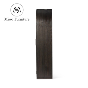 Modern Restaurant Furniture Arched Wooden Wine Cellar Cabinet Custom Glass Door Luxury Display Black Bar Jg-041 Modern - Product Image 4