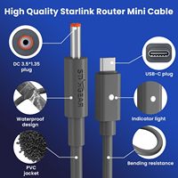 Cable de Alimentación USB-C DC (1FT y 6.5FT) para Router Starlink Mini, Paquete de 2, Compatible con PD 9V, Plug & Play, Repuesto Personalizado