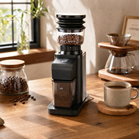 Moulin à café conique à corps en plastique, écoénergétique, 48 réglages de mouture, 150W, peu encombrant