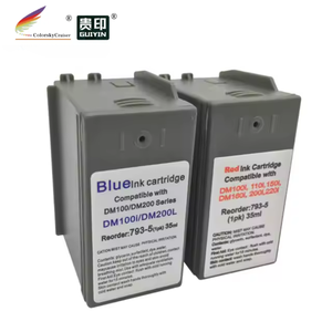 Cartouche d'encre compatible 793-5 pour <span class=keywords><strong>Pitney</strong></span> <span class=keywords><strong>Bowes</strong></span> DM100i DM110i DM160i DM200L DM220i P700 - Bleu / Rouge fluorescent - Product Image 1