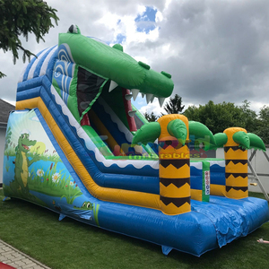 Tobogán inflable con forma de cocodrilo, tobogán seco inflable para niños, castillo inflable comercial para fiestas al aire libre. - Product Image 2