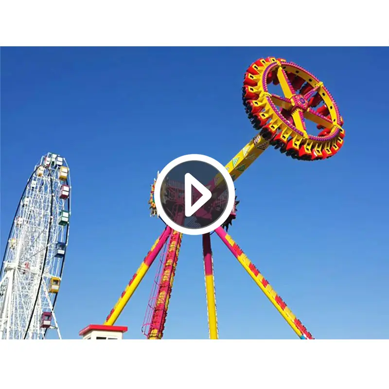 360 Degrees Rotating Amusement Equipment Giant Twister Attraction Manege Thrill Theme Frisbee Hammer Extreme Big Pendulum Rides