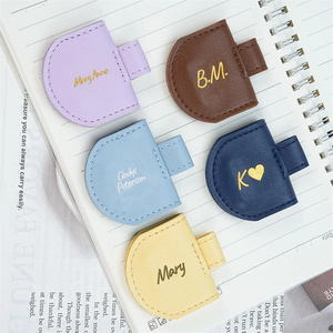 Summer Color Pu Leather Magnetic Bookmark Money Clip Customized Laser Bookmark Reader Promotional Festival Gifts
