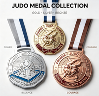 Trophée Octogonal Personnalisé Arts Martiaux Taekwondo Karaté, Faible MOQ, Alliage de Zinc Moulé Sous Pression 3D, Vente en Gros, Récompense Sportive de Compétition