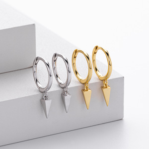Pendientes de Aro Colgantes de Plata de Ley 925 con Diseño de Cono y Púas, Estilo Punk Geométrico, de Moda para Mujer, Joyería de Apilamiento de Oreja, Regalo - Product Image 3