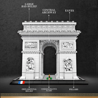 Nuevo Diseño Reobrix 66024 Arco del Triunfo Francia, Bloques de Construcción de Plástico ABS de 3718 Piezas, Edificio Famoso, Modelo de Ensamblaje para Adultos