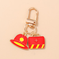 Ensemble de porte-clés de pompier héroïque en émail, camion de pompiers et extincteur, pour cadeaux de retraite de pompier, souvenirs de service de sauvetage
