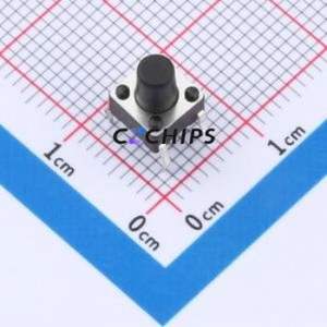 TC110426080 Tactile Switch Through hole Component (THT)-4P,6x6mm Switch Single Pole Single Throw Round Button 2.6N 8mm - Product Image 1