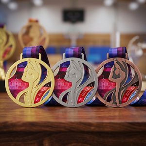 Medallas <span class=keywords><strong>de</strong></span> Metal con Logotipo en Relieve, Chapadas en <span class=keywords><strong>Oro</strong></span>/Plata/Bronce, Medallas Personalizadas <span class=keywords><strong>de</strong></span> Metal, Corte Hueco, Aleación <span class=keywords><strong>de</strong></span> Zinc, Medallas <span class=keywords><strong>de</strong></span> Gimnasia y Danza - Product Image 4