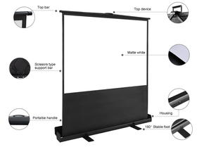 Écran de projection universel portable sur pied en fibre de verre gris pour projecteurs normaux / UST, compatible 4K 3D, toutes tailles - Product Image 3