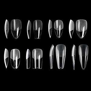 550 <span class=keywords><strong>Uñas</strong></span> Postizas de Almendra de Larga Duración, Puntas de Gel Suave, Cobertura Completa, Acrílico, Gelatina - Product Image 1