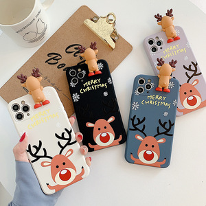 muñeco de nieve Santa alces del teléfono del TPU del caso accesorios del teléfono móvil para iPhone/12/8/X/XR/XS MAX/iPhone 11 - Product Image 2