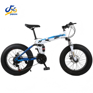 Bici Fat Bike Compatta Full Suspension 20 Pollici 21 Velocità Pieghevole MTB Pneumatici Larghi <span class=keywords><strong>4</strong></span>.0 Pollici Forcella in Lega di Alluminio Freni <span class=keywords><strong>a</strong></span> Doppio Disco per Fuoristrada - Product Image 2