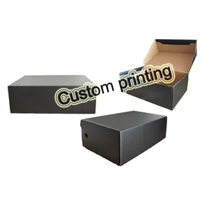 Wholesale price custom recycled black corrugated luxury clothes mailer shipping shoe box with logo packaging