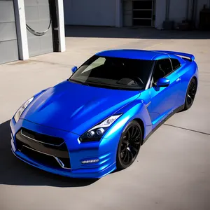 2024 Metallic Matte Blue Chrome Vinyl Wrap Film Automobiles Car Wrapping Stickers with Air Free Bubble car film