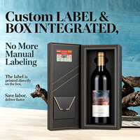 Boîte à vin en papier rigide recyclable de luxe avec étiquettes anti-contrefaçon, emballage cadeau personnalisé pour whisky et bière, impression offset OEM