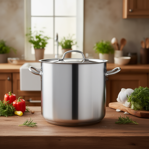 Pentola Chef Classic Straight da 8 Qt in acciaio inossidabile con coperchio, grande capacità, per uso generale su fornelli a gas e a induzione - Product Image 3