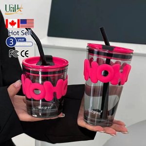 Bán Buôn Rơm Cà Phê Cốc Thủy Tinh Gradient Cốc Lạnh Uống Ly Cà Phê Với Nắp Và Rơm - Product Image 1