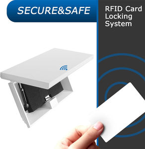 Estante flotante de <span class=keywords><strong>pared</strong></span> <span class=keywords><strong>blanca</strong></span> para sala de estar, armario de almacenamiento, estante para pistola de ocultación con puerta trampa <span class=keywords><strong>oculta</strong></span> con cerradura RFID - Product Image 5