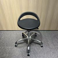 Tabouret de bar classique en PU noir avec support lombaire, chaises de bar de travail esthétiques pour club, magasin, bureau, salle d'exposition, salle d'attente, boutique
