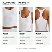 Débardeur de yoga long pour femme, ultra doux, léger, effet seconde peau, avec soutien-gorge intégré, dos nageur, ensemble de yoga et fitness, vente en gros OEM