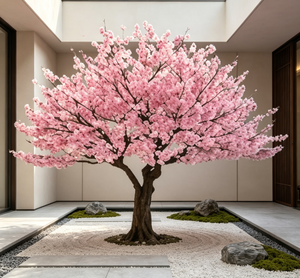 Albero Artificiale Grande Personalizzato, Durevole, Ecologico, Resistente ai Raggi UV, con Fiori di <span class=keywords><strong>Ciliegio</strong></span> Dorati Autunnali, per Uso Interno/Esterno - Product Image 1