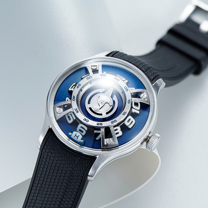 Montre en caoutchouc de marque privée pour hommes, montre-bracelet mécanique automatique de luxe <span class=keywords><strong>Le</strong></span> Dome avec cristal saphir, fabricants OEM - Product Image 2