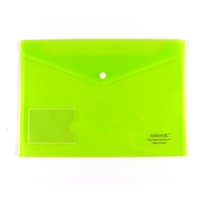 Sac de fichier transparent de taille A4, enveloppe en plastique Pp, dossier de fichier à boutons, pochette en Poly, porte-Document