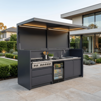 Cuisine extérieure en acier inoxydable pour divertissements en plein air, anti-insectes, pour villa et cour
