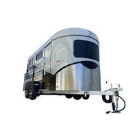 Meilleure vente : Remorque d'élevage confortable d'occasion de 30 pieds à 3 niveaux, conforme aux normes autrichiennes, pour le transport de chevaux, disponible à la vente