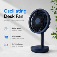 Ventilateur de bureau oscillant rechargeable portable, autonomie de 12 heures, silencieux, pour chambre, bureau, utilisation sur table