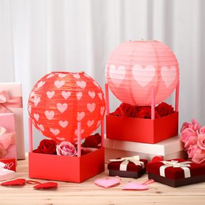 6 ensembles de lanternes <span class=keywords><strong>en</strong></span> papier <span class=keywords><strong>en</strong></span> forme de cœur pour la Saint-Valentin avec panier, lanternes <span class=keywords><strong>en</strong></span> papier rouge et rose <span class=keywords><strong>en</strong></span> forme de cœur, bonbons, collations, décorations de fête de la Saint-Valentin - Product Image 5