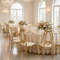 Chaises de salle à manger de luxe en or dos de fleur chaise de mariage moderne en acier inoxydable salle de banquet hôtels en plein air villas fêtes