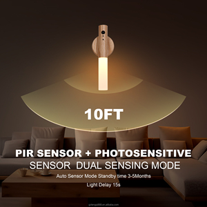 Bán Chạy Nhất Đèn Thông Minh Đèn Thông Minh Cảm Biến Chuyển Động Phòng Ngủ Đèn Pin Gỗ Chân Đèn LED Nam Châm Gắn Tường Sạc Được - Product Image 5