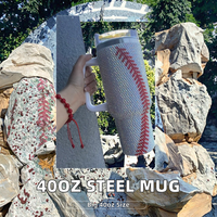 Vente en gros de gobelet de voyage en acier inoxydable 40oz à double paroi isolé gobelet blanc de sublimation avec poignée gobelet 40oz