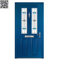 Puerta Moderna de Material Compuesto GRP con 2 Paneles, Puertas y Ventanas Exteriores de Material Compuesto de Aluminio y Madera