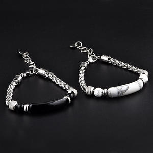 Bracelet en pierre naturelle de chaîne d'acier inoxydable de nouvelle conception de haute qualité pour les hommes JBS12855 - Product Image 3