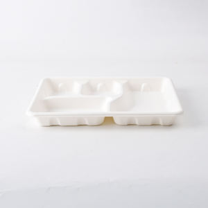 Vente en gros de conteneurs à emporter pour aliments plateau à <span class=keywords><strong>4</strong></span> compartiments pour aliments boîtes à emporter pour restaurants conteneurs alimentaires biodégradables en pulpe de bagasse - Product Image 5