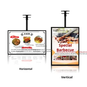 Caja LED ultrafina para TV montada en la pared, <span class=keywords><strong>cartel</strong></span> magnético de aluminio, tablero de visualización <span class=keywords><strong>luminoso</strong></span> para hamburguesa, tienda de té con leche, <span class=keywords><strong>publicidad</strong></span> - Product Image 1