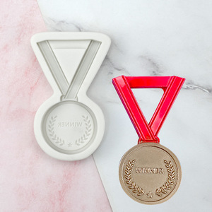 Moule en silicone pour médaille de trophée, <span class=keywords><strong>or</strong></span>, bière, drapeau, outil de décoration de gâteaux, pâte à <span class=keywords><strong>sucre</strong></span>, DIY, cuisine - Product Image 4