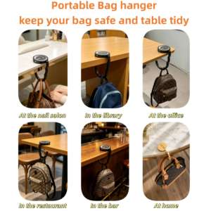 Su misura all'ingrosso forte Mini sostituzione istantanea portatile <span class=keywords><strong>da</strong></span> scrivania <span class=keywords><strong>borsa</strong></span> gancio porta appendiabiti con Logo personalizzato - Product Image 3