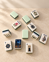 Jeu de Mahjong Américain Marocain Personnalisé 160 Tuiles Acryliques Multicouches Jeu de Société Botanique Céleste avec Jokers NMJL
