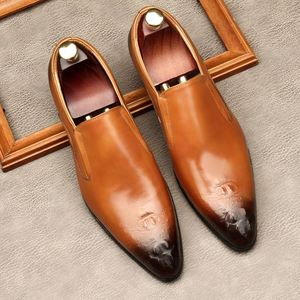 Nouvelles Chaussures de Mariage pour Hommes en Cuir Véritable, à Enfiler, Respirantes, à Bout Pointu, Tendance, pour l'Automne, Formelles et Décontractées - Product Image 6