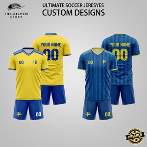 ชุดฟุตบอลคุณภาพดีสั่งทำจากโรงงาน พิมพ์ลายด้วยความร้อน ผ้าโพลีเอสเตอร์ 100% ระบายอากาศได้ดี แห้งเร็ว เหมาะสำหรับฤดูร้อน แบบ unisex - Product Image 1