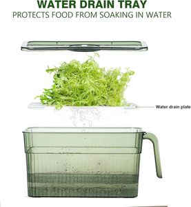 Transparent Rectangle Plastic Injection <b>Kitchen</b> Pet Food <b>Storage</b> <b>Box</b> Bins Stackable Fridge Organizer Set with Handle - Product Image 4