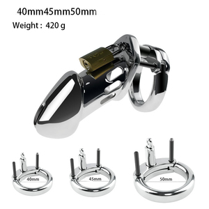 Candados de castidad ajustables de Metal para hombres, candado, jaula para pene, dispositivos de castidad masculina, anillo de Control de <span class=keywords><strong>deseo</strong></span>, Juguetes sexuales para adultos - Product Image 5
